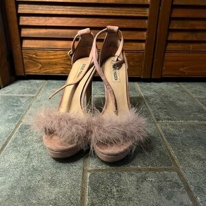 Steve Madden Blush Feathered Heels
